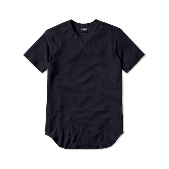 Cuts Clothing Other - Cuts Clothing Men's Elongated Crew Neck Signature Fit Tee T-Shirt in Black